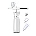 FATUXZ Rechargeable handheld wireless Airbrush Set with Portable Mini Air Compressor Ink Cup Spray Pen for MakeupTattoo Nail Art Face Paint Cake Deraction Coloring Model with 3 Capacity Cup (white)