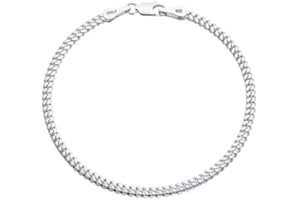 Nometo 925 Sterling Silver Cuban Link Chain Bracelet 5/8mm Silver Bracelet for Men Women Silver Bracelet 6.5-9 Inches