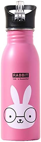alikena Double Insulated Water Bottle Reusable Stainless Steel Sport Water Bottle with BPA Free Straw Lid & Sports Cap for Adult Children, Double Walled Vacuum Insulated, BPA Free Metal, 500m…