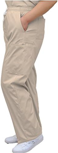 NU Dimension 5062 Scrub Unisex Cargo Pant. Runs Larger Than non-unisex-5X-Khaki