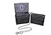 Juzar Tapal Collection Genuine Leather RFID Blocking Bifold Wallet for Men, Stylish Bifold, Stainless Chain, Flip-up Window ID (J521BF-WC, Black)