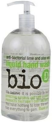 Bio-D Hand Wash Lime & Aloe Vera 500ml 7 Pack UK Made Sustainable