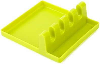 Drizom Kitchen Silicone Utensil Rest,Ladle Spoon holder， Green