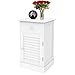go2buy Bedside Table Cabinets Nightstands with Storage Drawer and Cupboard Units Adjustable Height Shelf in White Set of 2