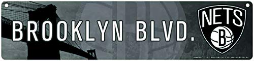 Rico Industries NBA 40,6 cm Kunststoff-Straßenschild Dekor Brooklyn Nets Rico HSN67001-Brooklyn, Team-Farbe, 3.75 x 16-