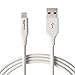 Amazon Basics Lightning to USB A Cable, Advanced Collection, MFi Certified Apple iPhone Charger, White, 6 Foot