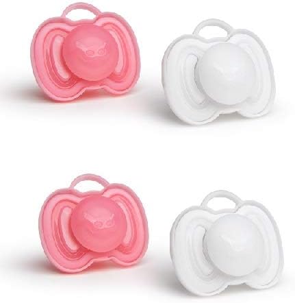 Herobility Hero Pacifier 6 Months+ Pack of 4-Pink and White