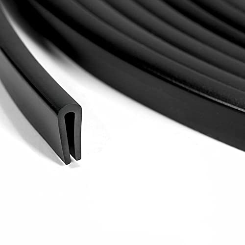 Tintvent Rubber Edge Trim Black, U Channel PVC Plastic, Metal Edge
