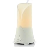 YoCoo 50ml USB Ultrasonic Essential Oil Aroma Diffuser with Time Setting, Cool Air Humidifier, Warm White LED Lamps for Home, Office, Bedroom, Yoga Room, Beauty Salon, Hospital etc