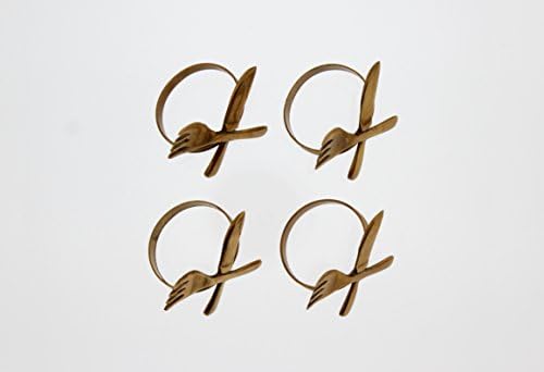 Napkin Rings for Dinners, Parties, Holidays,Everyday Use, Set of 4,Gold Tone (Golden Cutlery)