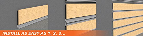 Orange Aluminum EZ Slat Wall Garage Storage Shelving System Screw-In Tracks 4' Length - 1/8" Panel (2 Count)