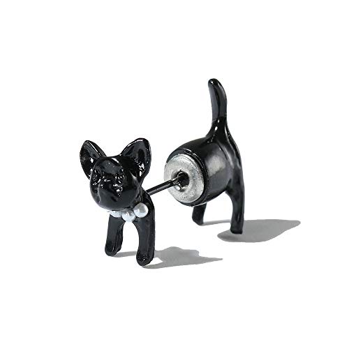 Cat Stud Earrings Sterling Silver Ear Studs Freshwater Cultured Pearl Stud Earrings for Women