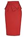 GRACE KARIN 50s Vintage Pencil Skirt for Women Knee Length Red XL
