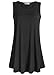 Esenchel Women's Flowy Sleeveless Tunic Top For Leggings 3X Black