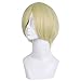 MapofBeauty 12 Inches/30cm Short Straight Cosplay Costume Wig Party Wig (Blonde/Light Blonde)