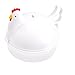 MICOOK Microwave Egg Cooker, Microwave Egg Boiler with Safe Buckle and Handle, No Piercing Required, Dishwasher Safe, Only 5 Minutes for Hard or Soft Boiled Eggs, Chicken Shape(White)