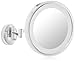 JERDON Lighted Wall-Mounted Makeup Mirror - Magnifying Mirror with LED Lights - 5X - Chrome Finish - Model HL1016CL