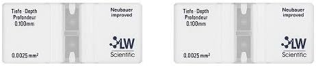 LW Scientific CTL-HEMM-GLDR Hemacytometer, Neubauer Bright Line, Double-Counting Chamber (2-(Pack))