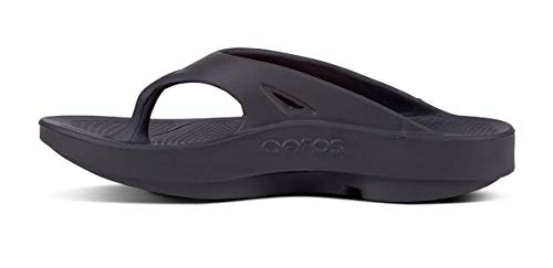 OOFOS Unisex Black Thong Flip Flop - Image 5