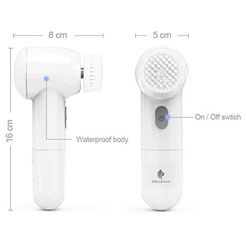 Facial Cleansing Brush, Waterproof Face Brush with 5 Brush Heads,Rotating Deep Cleansing, Gentle Exfoliating, Removing Blackhead for Face and Body