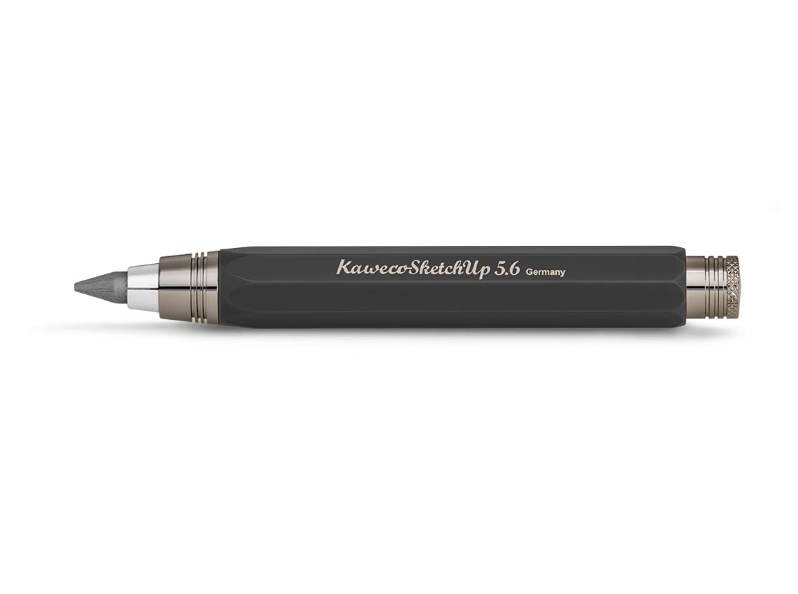 Kaweco Sketch Up Black Pencil 5.6 mm 5B I Solid Metal Lead Pencil in Octagonal Eight Sided Design I Pressure Lead Pencil 10.3 cm I Refill...