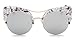 GAMT Sexy Cat Eye Sunglasses Reflective Glasses for Women White