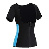 Women Sauna Suit Waist Trainer Neoprene Shirt for Sport Workout Weight Loss Corset Hot Body Shaper Top (S, Black Sauna Sweat Shirt)