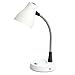 Verilux Tazza Natural Spectrum Desk Lamp, Adjustable EasyFlex Gooseneck, in-Base USB Charging Port, 2 Prong Outlet