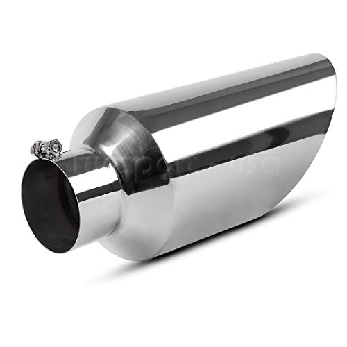 4 Inch Inlet Chrome Exhaust Tip, AUTOSAVER88 Universal Stainless Steel Diesel Exhaust Tailpipe Tip for Truck Cars, 4 x 7 x 18 Bolt/Clamp On Design. - Thumbnail 4