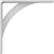 Ekena Millwork BKTM02X08X08LEPWH 2 inch W x 8 inch D x 8 inch H Legacy Steel Bracket, White Primer