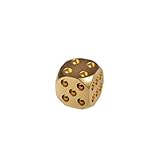 Cevinee™ Set of 5 Classic Brass Dices Set, Solid Polished D6 Cube Dies, Portable Copper Poker Dominoes Tables Board Game Drinking Game Dice, Xmas Gift Metal Dice