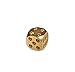Cevinee™ Set of 5 Classic Brass Dices Set, Solid Polished D6 Cube Dies, Portable Copper Poker Dominoes Tables Board Game Drinking Game Dice, Xmas Gift Metal Dice