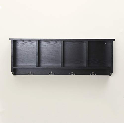 image for love furniture Entryway Hanging Shelf with 4 Hooks Wall Mounted Cabine