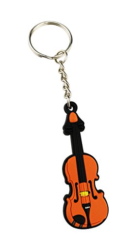 Creative Bright Color Musical Instrument Keychain Key Ring Figure For Gift Decoration (Violin)
