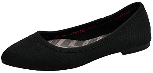 Skechers Damen Cleo Skimmer, Gewellt, Gestrickt Ballerinas, Schwarz, 35 EU