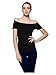 Maggie Tang Trendy Fitted Off Shoulder Modal Blouse Top Black