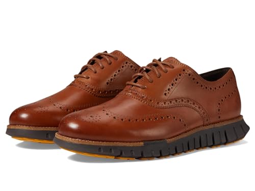 Cole Haan Mens Zerogrand Remastered Wing Tip Oxford, British Tan/Java, 12-M US