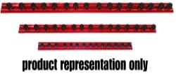 VIMMR12R12C Vim Products 12" Red Magrail TL Magnetic Socket Holder, with 12 - 1/2" Studs