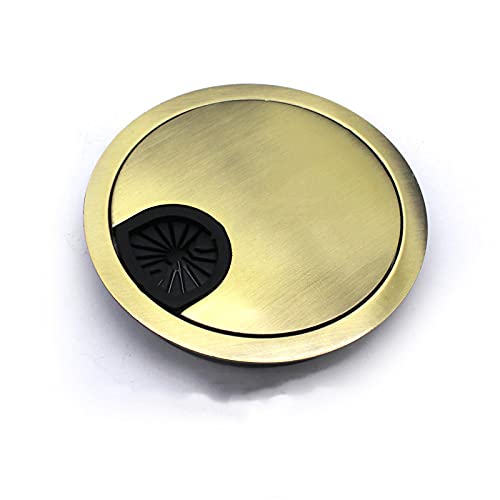 1Pack Ø80mm Desk Cable Grommets, Computer Desk Cable Hole Caps, Round Cable Hole Cover for Desktop Wire Organizer,Bronze