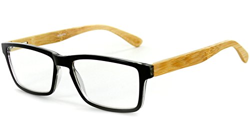 Aloha Eyewear Zen Rock Eco-Chic Unisex Reading Glasses with Bamboo Woodgrain Temples