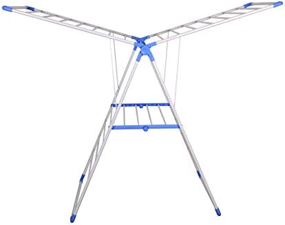 Magna Homewares Cloth Stand Robusto Rust Proof Steel Foldable Cloth Drying Stand with Unique Feature of Shoe and Socks Drying-Blue
