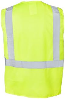 Ironwear 1284FR-L-1-SM ANSI Class 2 Flame Retardant Polyester Mesh Safety Vest with 2" Silver Reflective Tape, Small, Lime