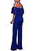 Halfword Womens Off Shoulder Elegant Long Pants Wide Leg Jumpsuits Rompers S Blue