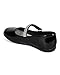 LITTLE ANGEL KELLY-767E Girl's Patten With Strap Ballet Flats, Color:BLACK