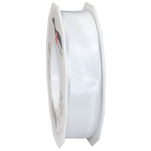 Morex Ribbon French Wired Lyon Ribbon, 1-Inch by 27-Yard Spool, White