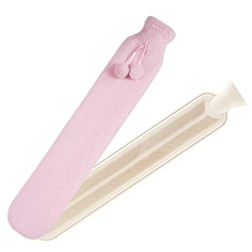 Hot Water Bottle, Rubber Hot Water Bottle Belt with 2 Pack Warm Soft Waist Plush Cover, Hot Water Bag for Pain Relief for Neck, Back, Shoulder and Legs (Purple-2)