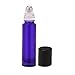 Mavogel 10ml(1/3oz) Glass Roll on Bottles- Set of 6 for Essential Oil - Empty Aromatherapy Essential Oils, Perfume Bottles - Refillable Slim with Metal Ball and Black Plastic Lid, Violet Colored (Purple)