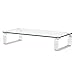 FITUEYES Tempered Glass Computer Monitor Riser Printer Machine Stand TV Shelf Riser/Stand 4.7'' High 23.6'' Save Space Desktop Stand for Xbox One/Component/Flat Screen TV-White DT106004GW