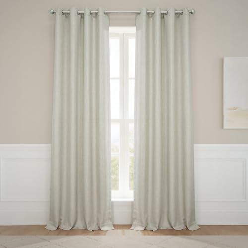HPD Half Price Drapes Grommet Linen - Tende oscuranti lunghe 244 cm, per camera da letto e soggiorno (1 pannello), 127 x 243,8 cm, color farina d'avena, misto poliestere, 127 x 243,8 cm (larghezza x