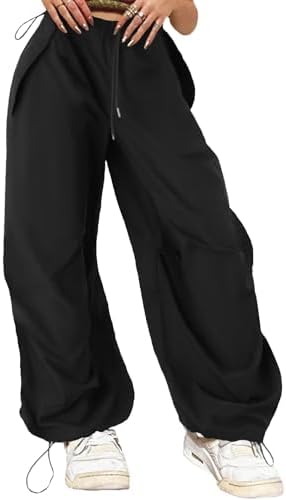 ONIRIKE Women's Parachute Pants Drawstring Elastic Waist